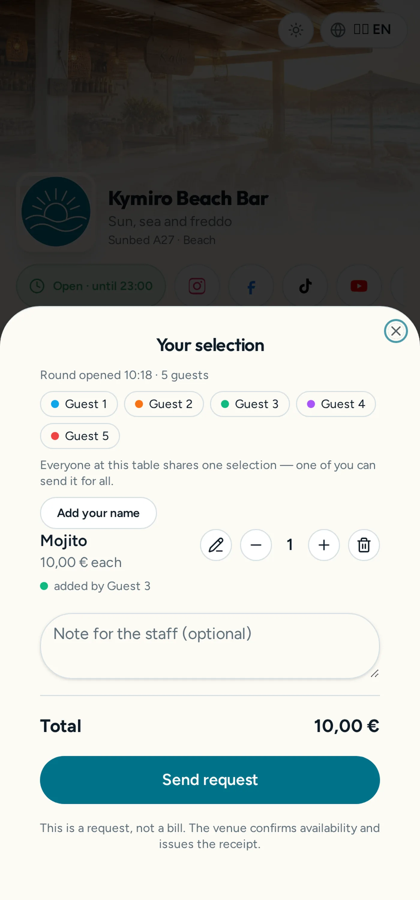 One shared selection per table